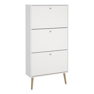 Tvilum Bodo Shoe Cabinet with 3 Storage Drawers in White