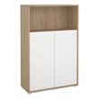 Tvilum Sign 3 Shelf Bookcase with Doors and Adjustable Storage in White and Hickory