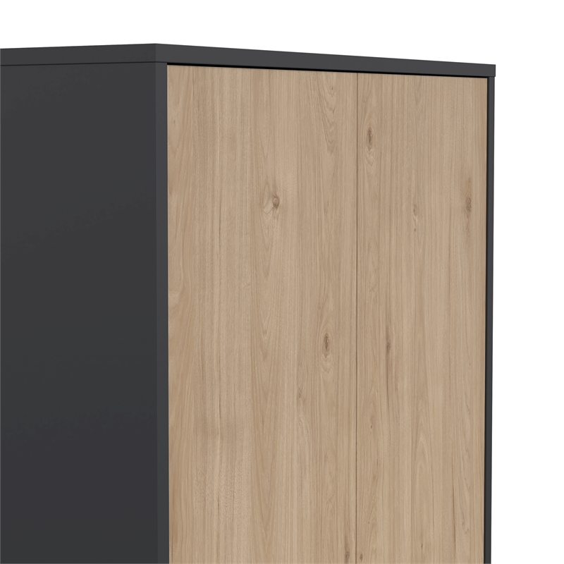 Tvilum Sign 6 Shelf Engineered Wood Storage Cabinet in Matte Grey and Oak