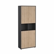 Tvilum Sign 6 Shelf Engineered Wood Storage Cabinet in Matte Grey and Oak