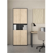 Tvilum Sign 6 Shelf Engineered Wood Storage Cabinet in Matte Grey and Oak