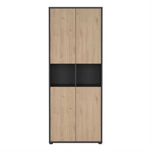 Tvilum Sign 6 Shelf Engineered Wood Storage Cabinet in Matte Grey and Oak