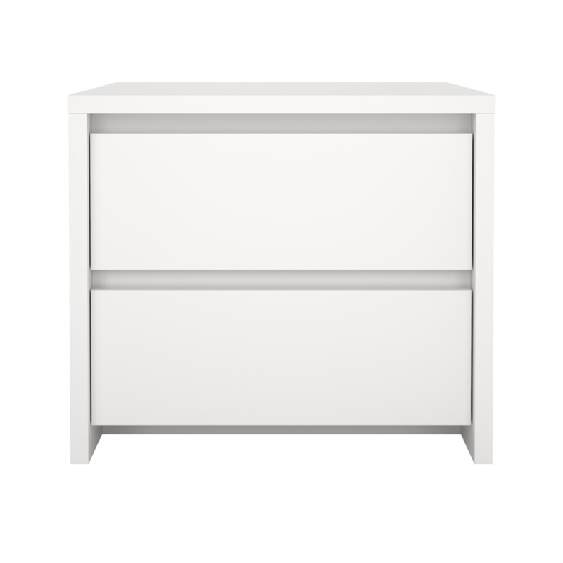 Tvilum Next 2-Drawer Bedroom Nightstand End Table in White