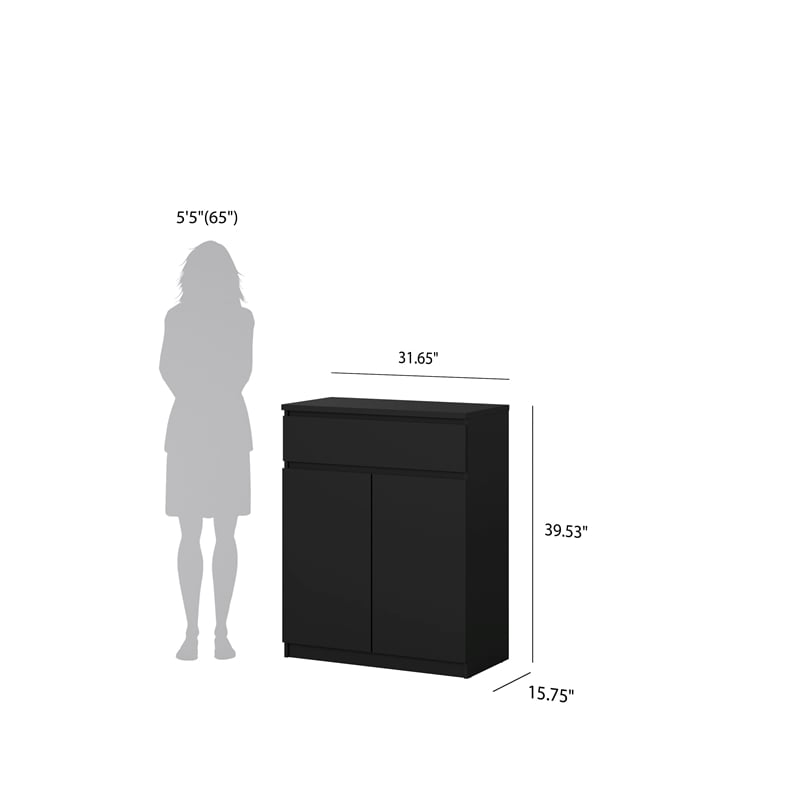 Tvilum Scottsdale Black Matte 1-Drawer 31.65 in. W Dresser