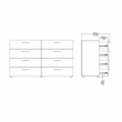 Tvilum Pepe Jackson Hickory 8 Drawer 55.12 in W Dresser