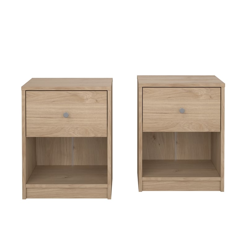 Tvilum Portland Jackson Hickory 1 Drawer   Nightstand Set of 2