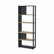Tvilum Sign Tall Matte Grey/Jackson Hickory 5 Shelf Bookcase Room Divider