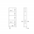 Tvilum Sign Tall Matte Grey/Jackson Hickory 5 Shelf Bookcase Room Divider