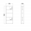 Tvilum Sign Tall Matte Grey/Jackson Hickory 5 Shelf Bookcase Room Divider