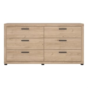 Tvilum Mira 6 Drawer Double Dresser Jackson Hickory