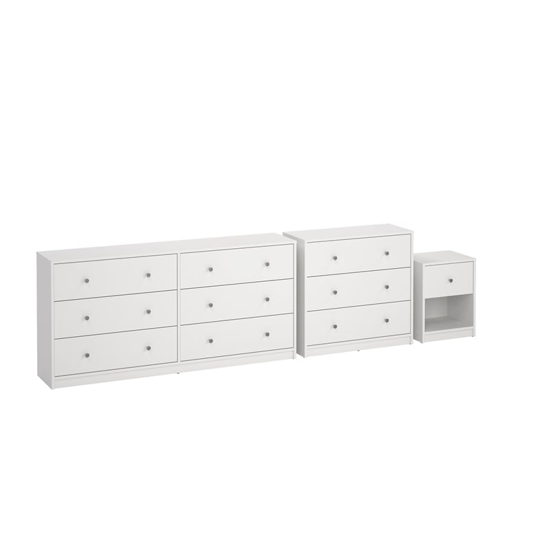 Tvilum Portland White 3-Piece Bedroom Set