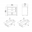 Tvilum Mira 3 Drawer Chest Jackson Hickory