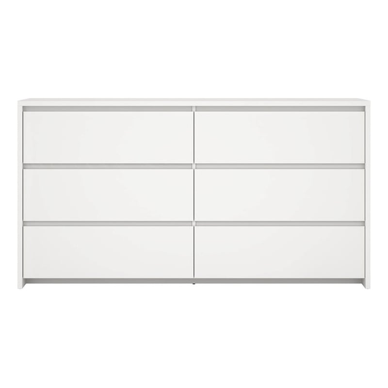 Tvilum Next White 6 Drawer Double Dresser