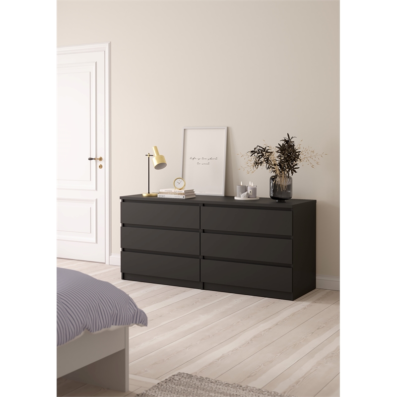 Tvilum  Scottsdale Black Matte 6 Drawer Double Dresser