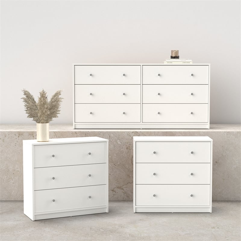 Tvilum Portland White 3-Piece Bedroom Set