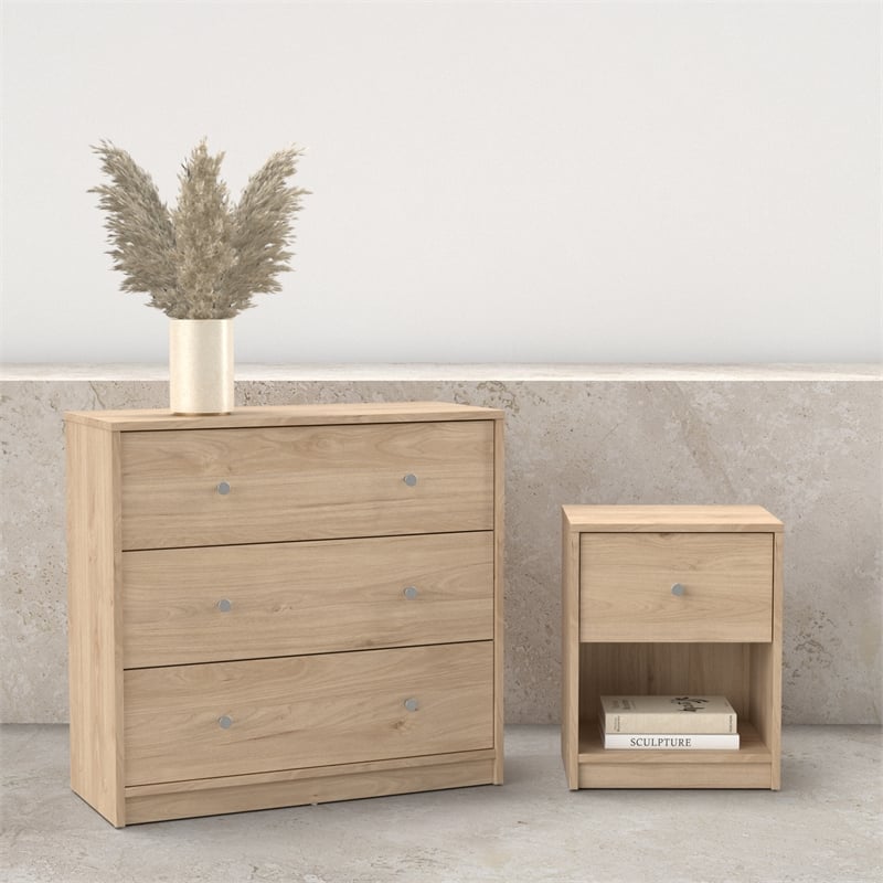 Tvilum Portland Jackson Hickory 2-Piece Bedroom Set - Nightstand And Chest