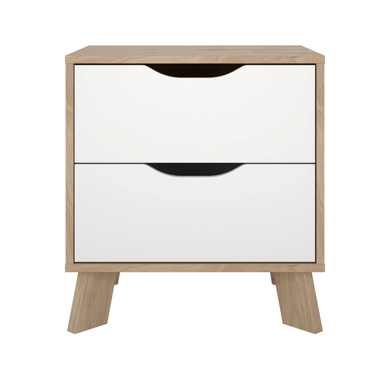 Tvilum Ikast Jackson Hickory/White 2 Drawer Nightstand