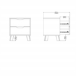 Tvilum Ikast Jackson Hickory/White 2 Drawer Nightstand