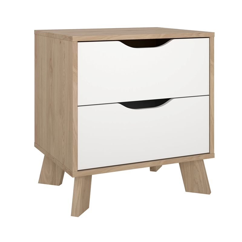 Tvilum Ikast Jackson Hickory/White 2 Drawer Nightstand