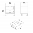 Tvilum Ikast Jackson Hickory/White 2 Drawer Nightstand