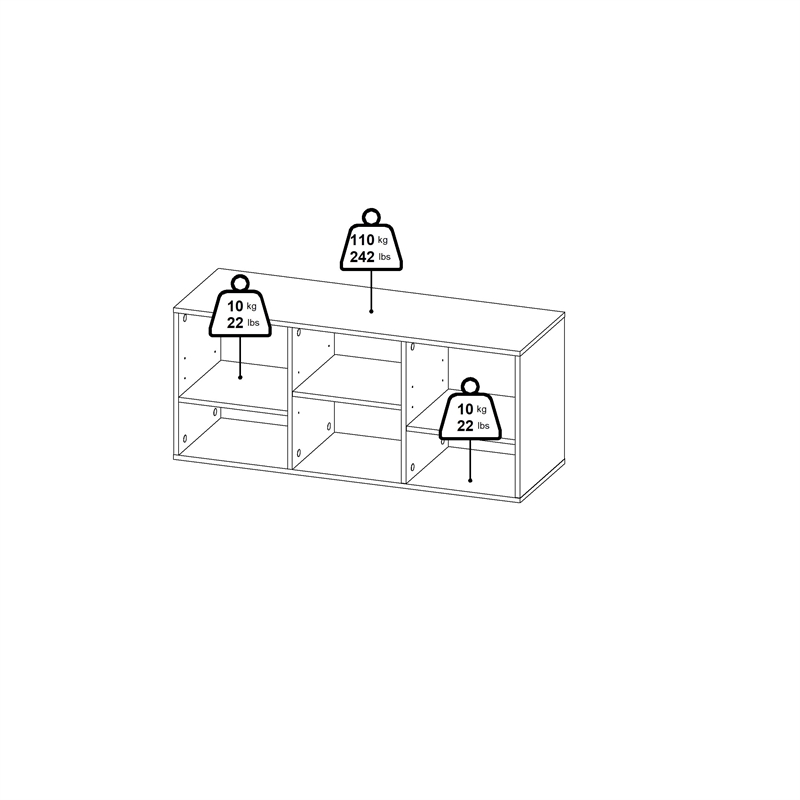 Tvilum Hyper Jackson Hickory 6 Cubby Bench