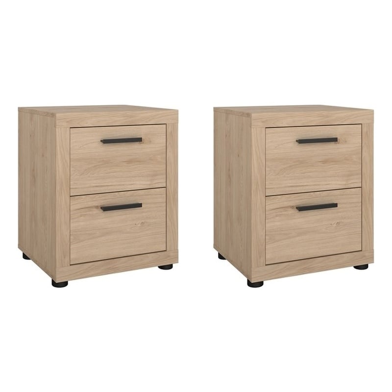Tvilum Mira  Jackson Hickory 2 Drawer Nightstand - Set of 2