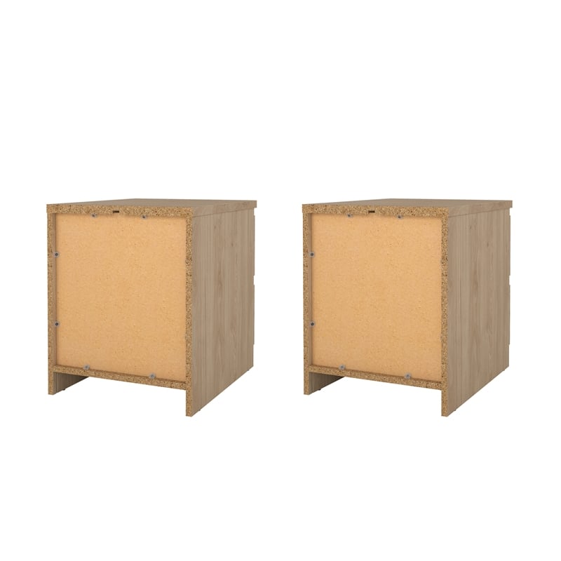 Tvilum Naia Jackson Hickory 2 Drawer Nightstand - Set of 2