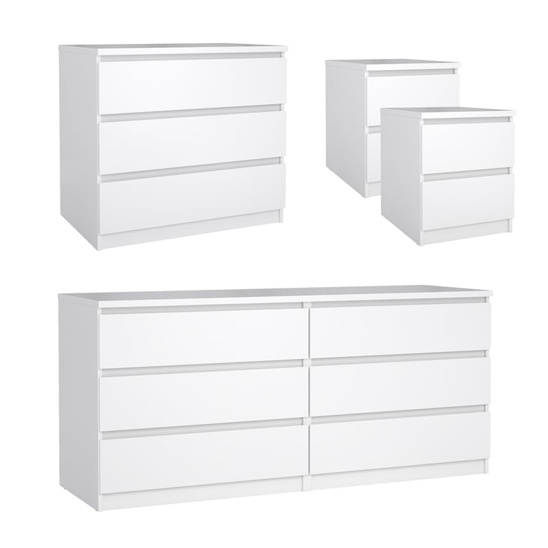 Tvilum Naia White High Gloss 4-Piece Bedroom Set