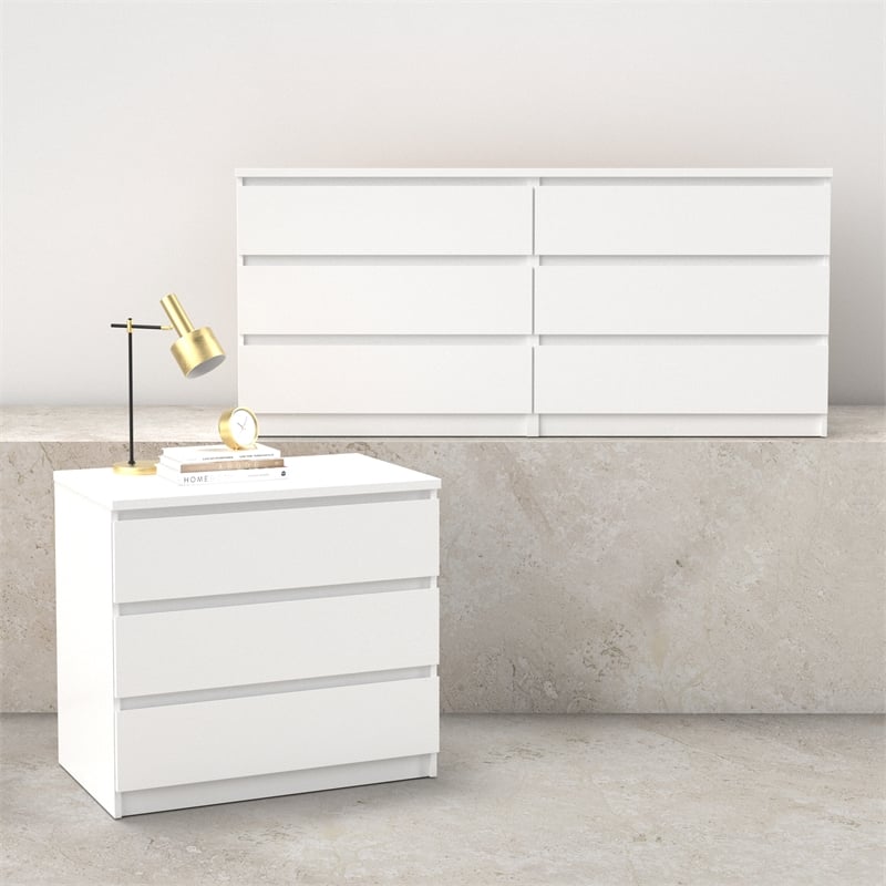 Tvilum  Naia White High Gloss 2-Piece Bedroom Set