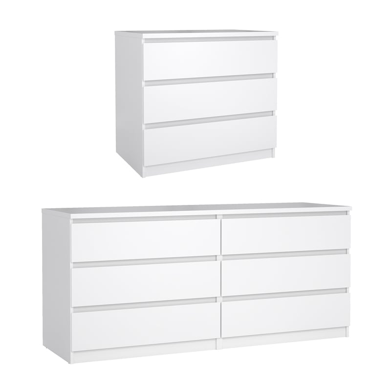 Tvilum  Naia White High Gloss 2-Piece Bedroom Set