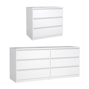 Tvilum  Naia White High Gloss 2-Piece Bedroom Set
