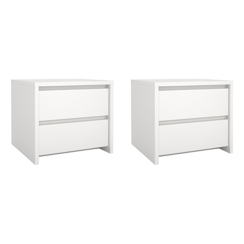 Tvilum Next White 17-Inch Tall 2-Drawer Nightstand - Set of 2