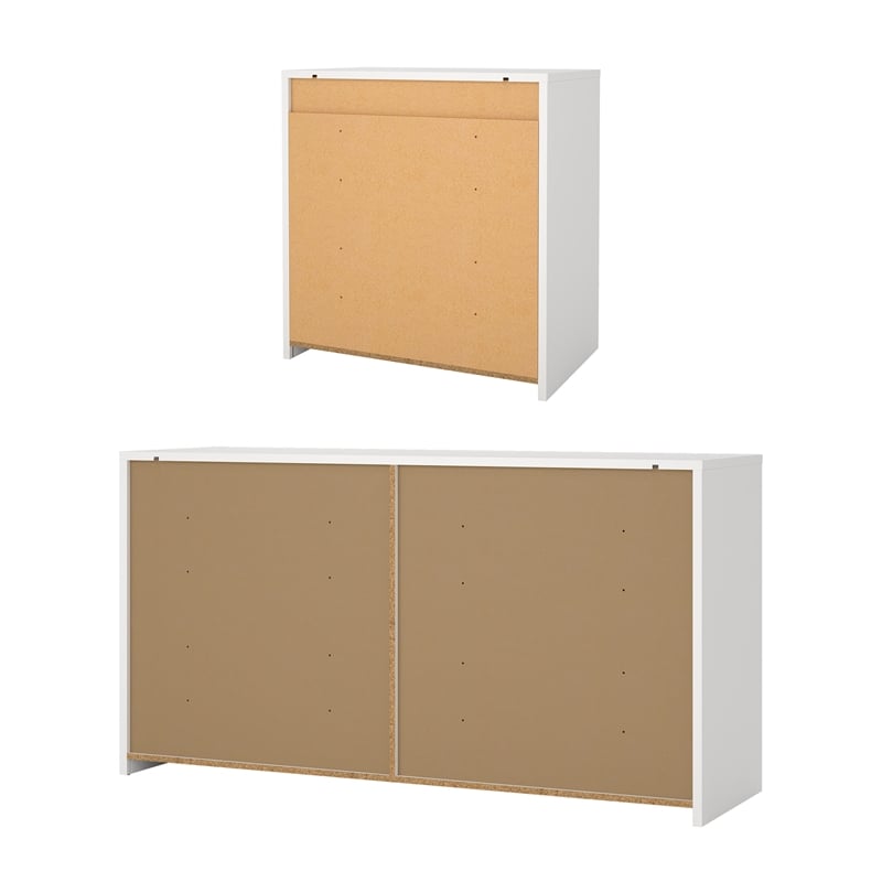 Tvilum Next  White   2-Piece Bedroom Set - 6 Drawer Double Dresser And Chest