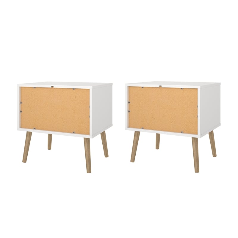 Tvilum Oslo White/Oak 1 Drawer Nightstand - Set of 2