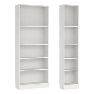 Tvilum Basic White 2-Piece Bookcase Set