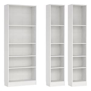 Tvilum Basic White 3-Piece Bookcase Set