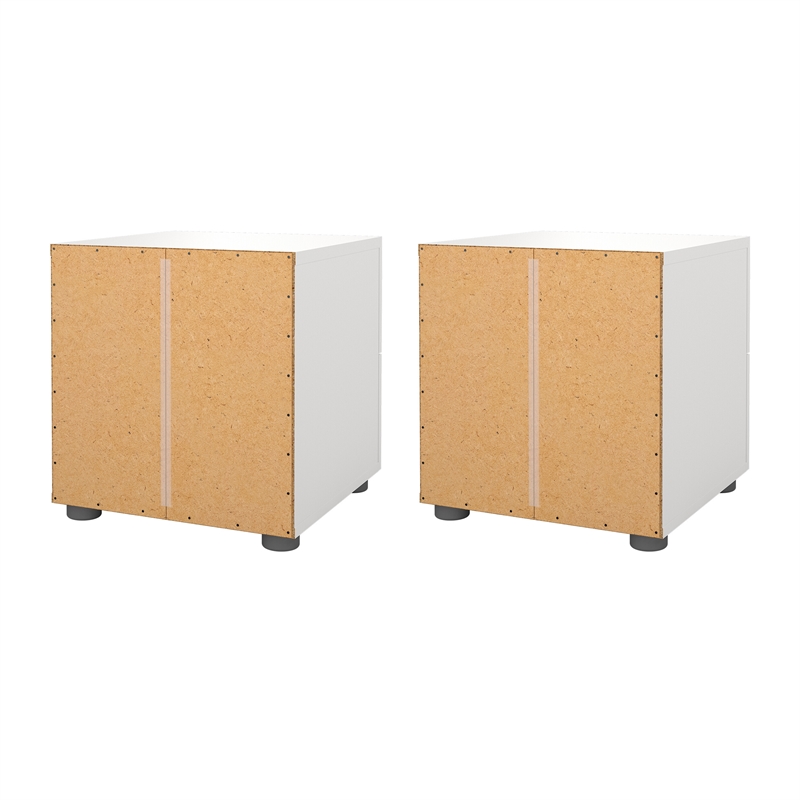 Tvilum Austin White  2 Drawer Nightstand - Set of 2