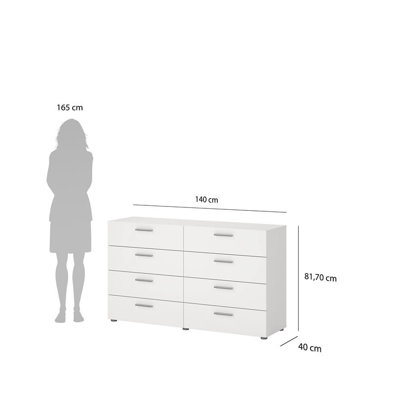 Tvilum Austin Pepe White 3 Piece Bedroom Set