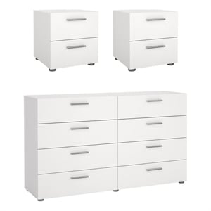 Tvilum Austin Pepe White 3 Piece Bedroom Set