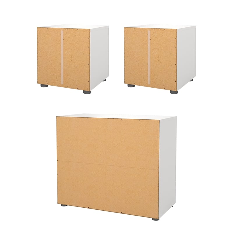 Tvilum Austin White  3-Piece Bedroom Set -Chest And Nightstand Set Of 2