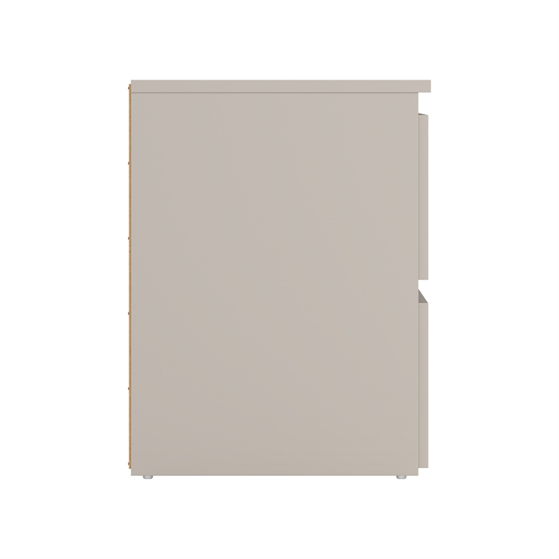 Tvilum Lima 2 Drawer Beige and Herringbone Nightstand