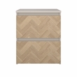 Tvilum Lima 2 Drawer Beige and Herringbone Nightstand