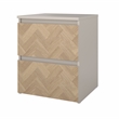Tvilum Lima 2 Drawer Beige and Herringbone Nightstand