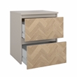 Tvilum Lima 2 Drawer Beige and Herringbone Nightstand