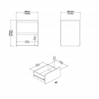 Tvilum Lima 2 Drawer Beige and Herringbone Nightstand