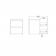 Tvilum Lima 2 Drawer Beige and Herringbone Nightstand