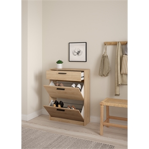 Tvilum Escape 2 Door Shoe Cabinet in Jackson Hickory