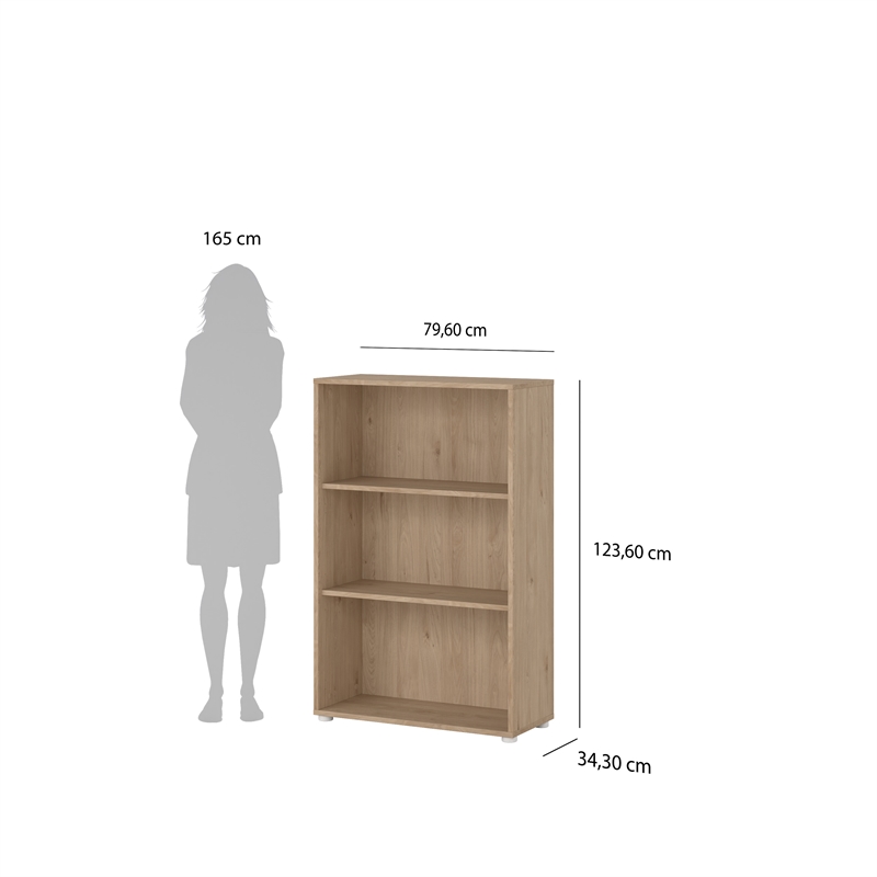 Tvilum Sign 3-Piece Engineered Wood Home Office Set in Oak and White