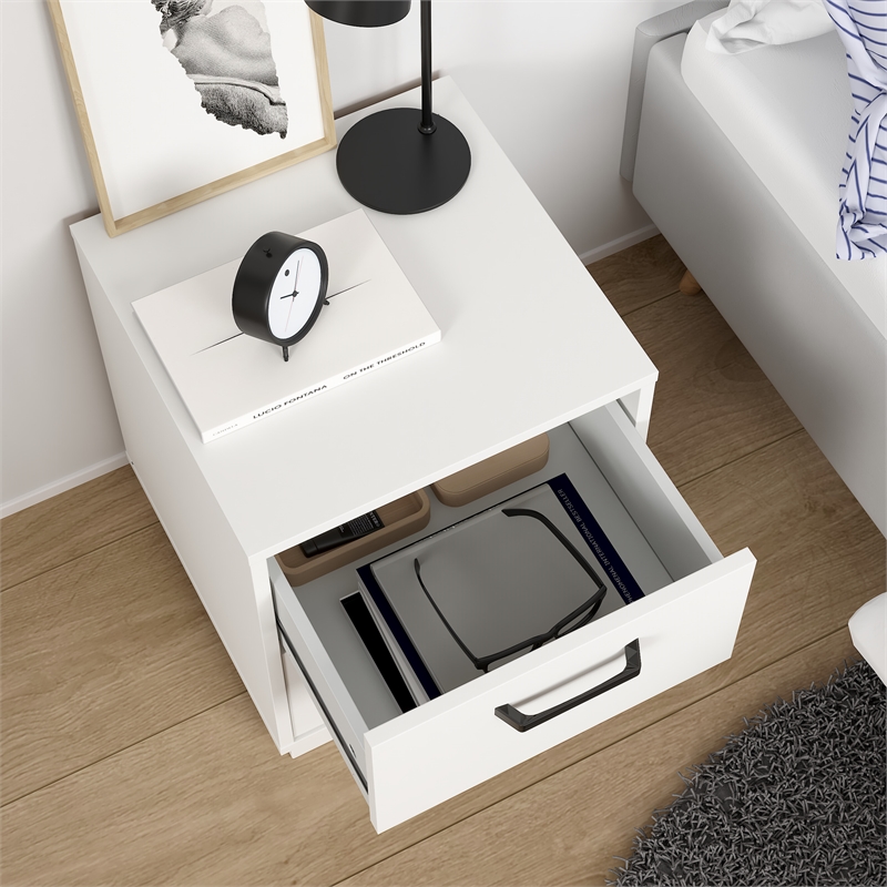 Tvilum Sofia 2 Drawer Engineered Wood Nightstand in White - Set of 2