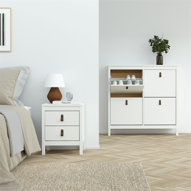 Tvilum Madrid 3-Piece Engineered Wood Bedroom Set in White